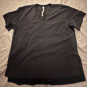Lululemon oversized black v neck top size 12